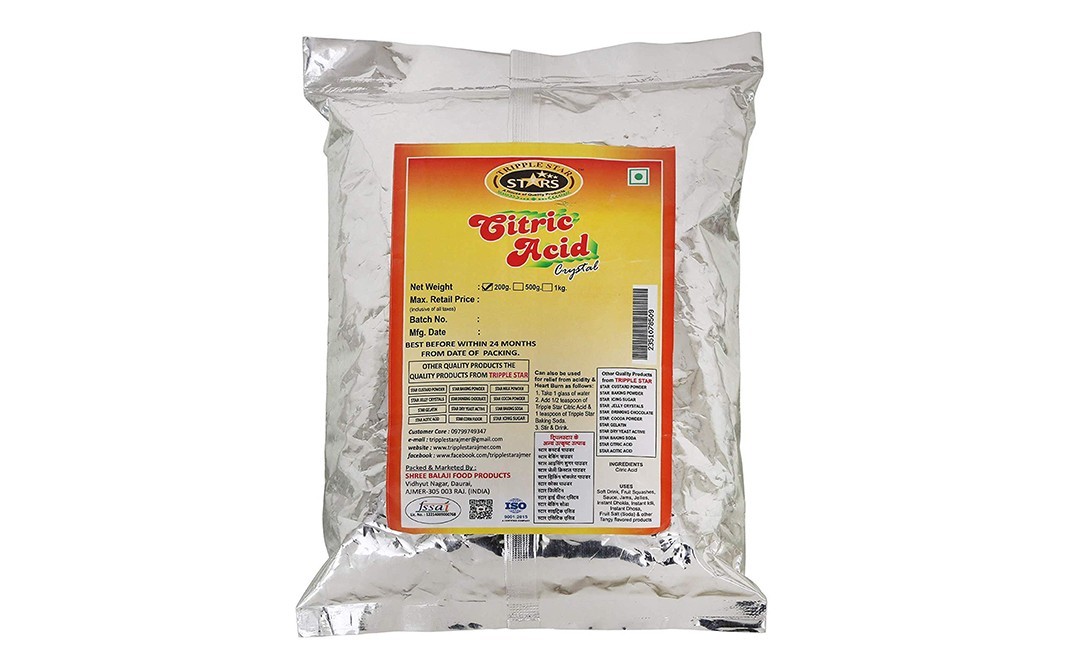 Tripple Star Citric Acid Crystal    Pack  500 grams